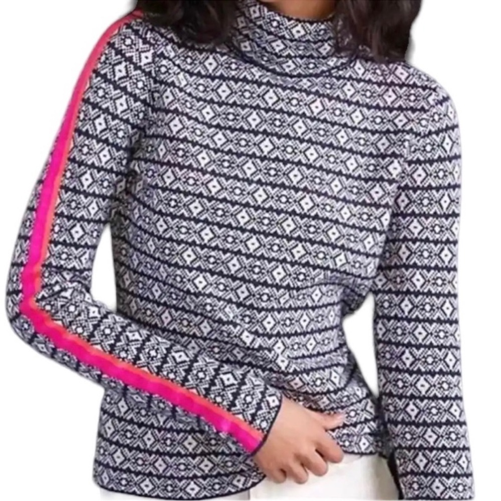 Maeve Anthropologie Women’s Ski Slope Fair Isle Mock Neck Sweater XLP Petite